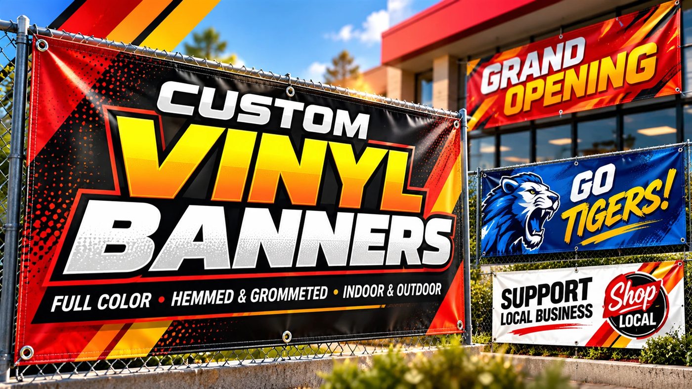 Custom vinyl banners for any business or team